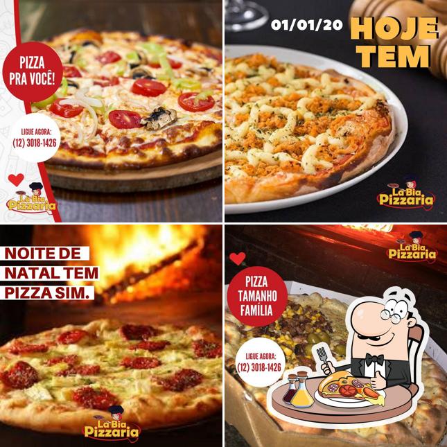 Escolha pizza no La Bia Pizzaria