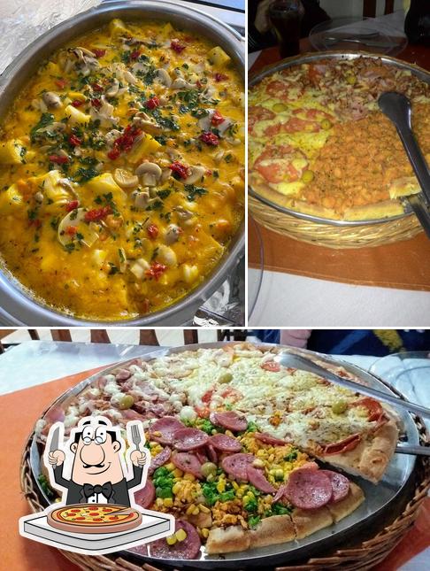 Escolha pizza no Restaurante do Nego