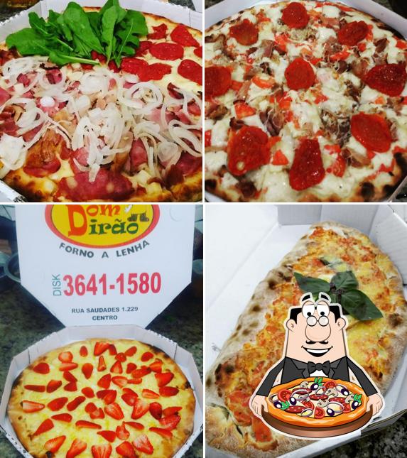 Escolha pizza no Dom Dirão Pizzaria