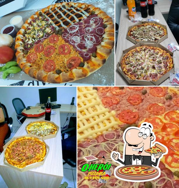 Consiga pizza no Pizzaria O Herói