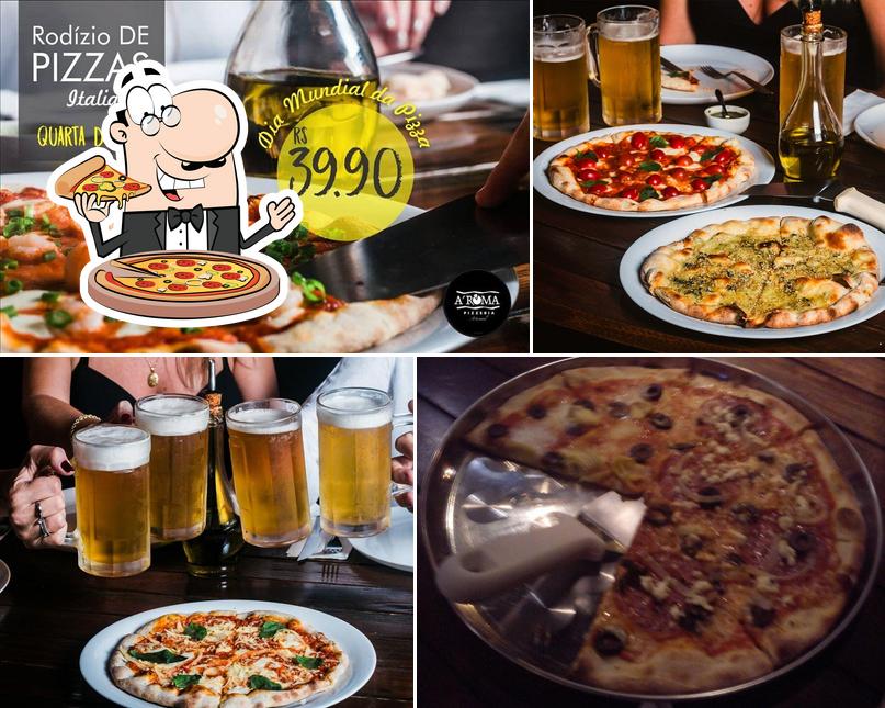 Escolha pizza no A Roma Pizzaria Artesanal