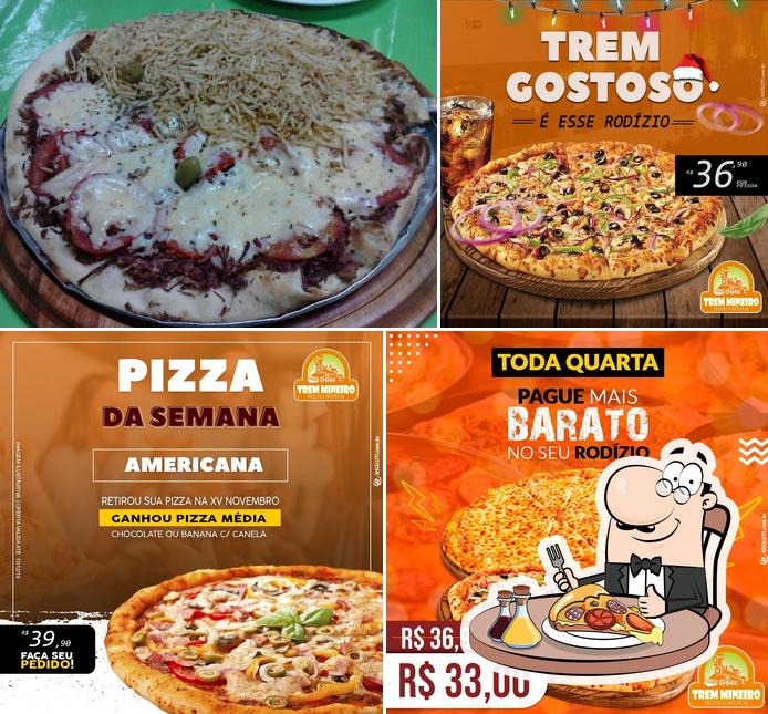 Experimente pizza no Pizzaria Trem Mineiro