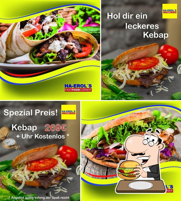 Order a burger at Ha-Erol's Fastfood Corner