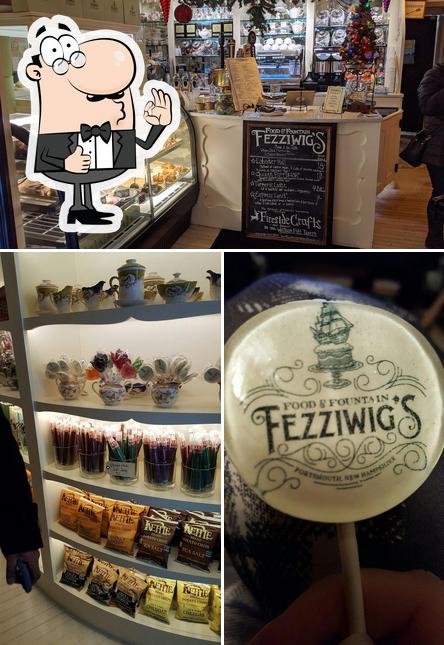See this picture of Fezziwig's Food and Fountain