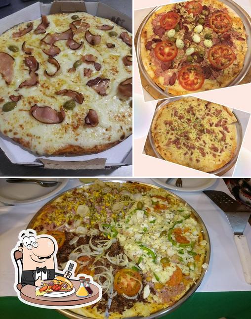 Escolha pizza no Pizzaria Dito e Feito