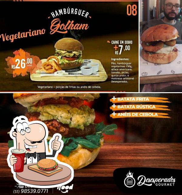 Consiga um hambúrguer no Desesperados Gourmet