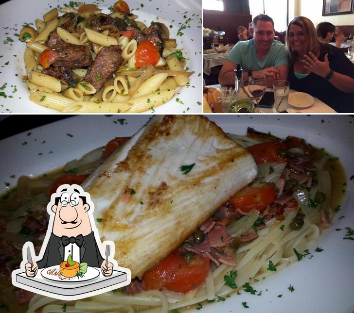 Взгляните на эту фотографию, где видны еда и столики в Rizzi's Italian Restaurant