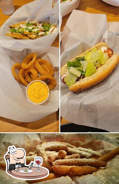 Food at Dirty Frank's Hot Dog Palace