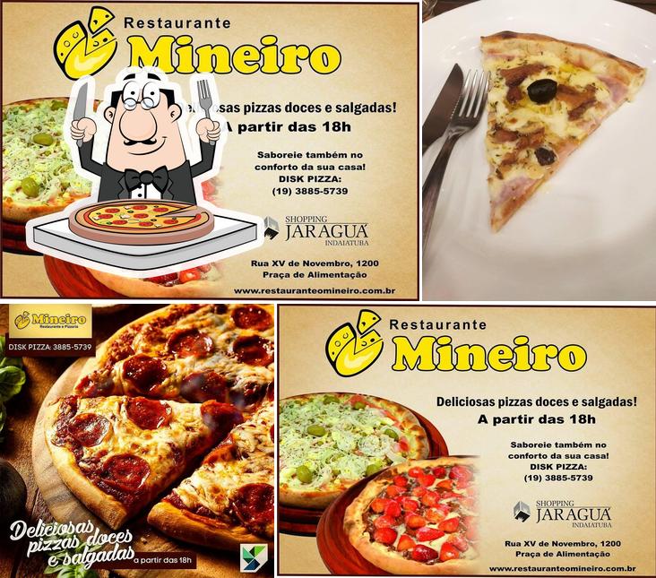Peça pizza no Mineiro Restaurante e Pizzaria