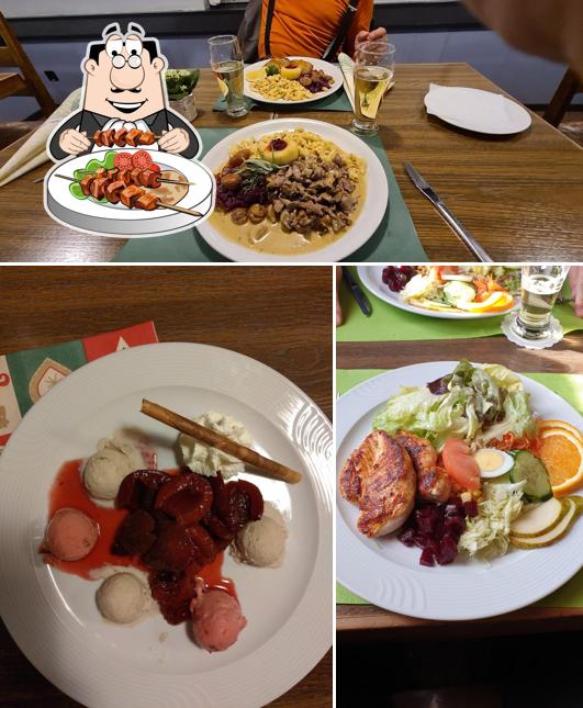 Essen im Restaurant Freihof