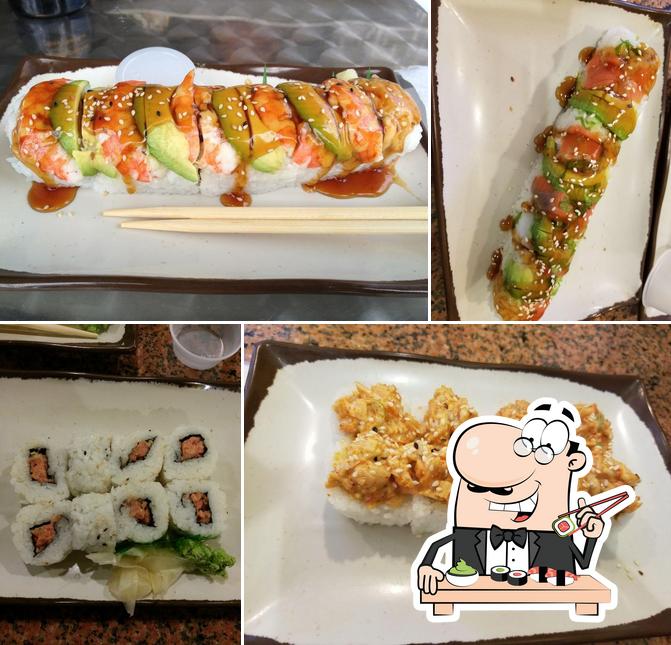 Sushi rolls are available at Healthy Japan