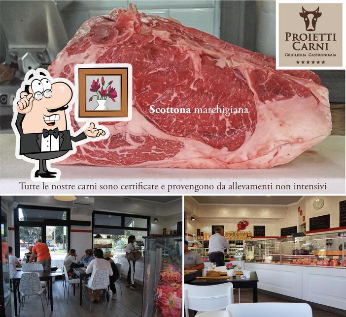 Take a look at the picture showing interior and meat at Proietti Carni