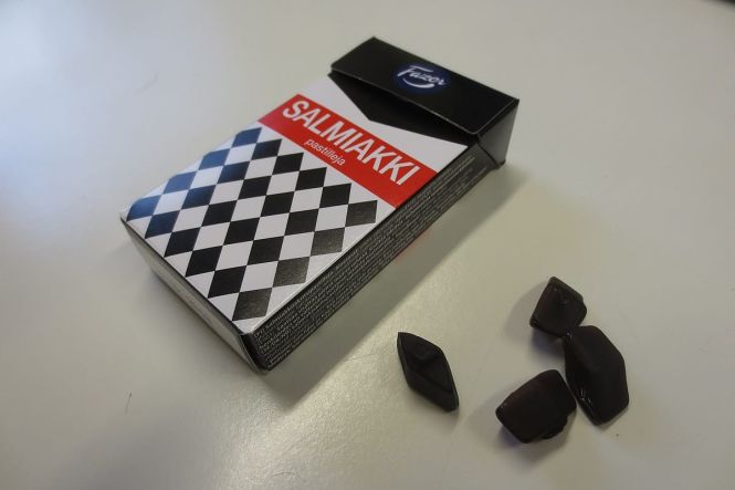 Salmiakki, Finnish salty candy. Image by Paul.schrepfer from Wikimedia