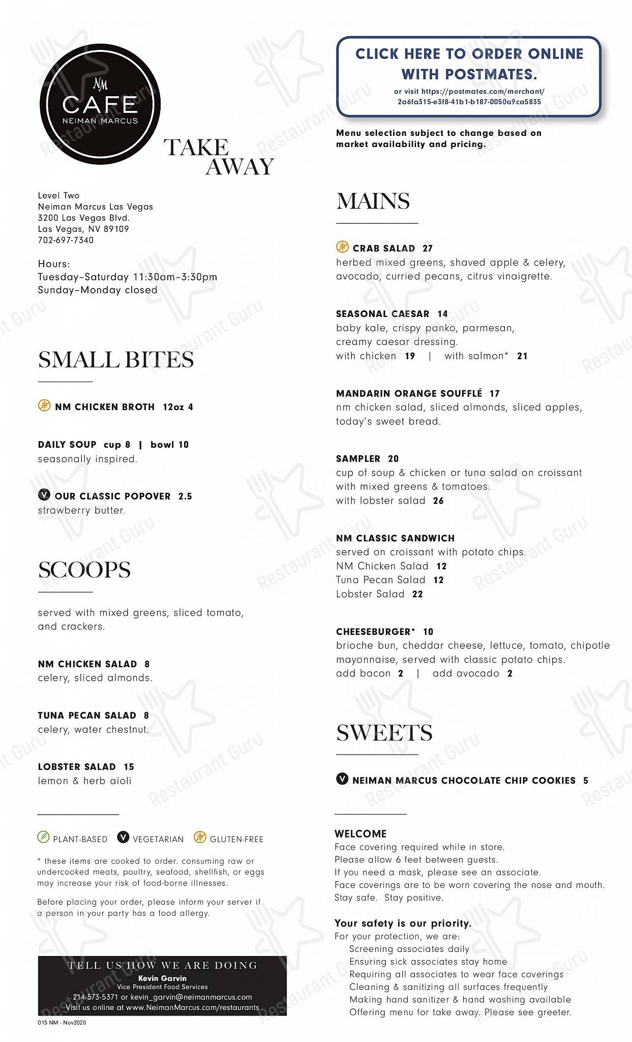 Order NM Cafe at Neiman Marcus (7027 Friars Rd) Menu Delivery【Menu &  Prices】, San Diego