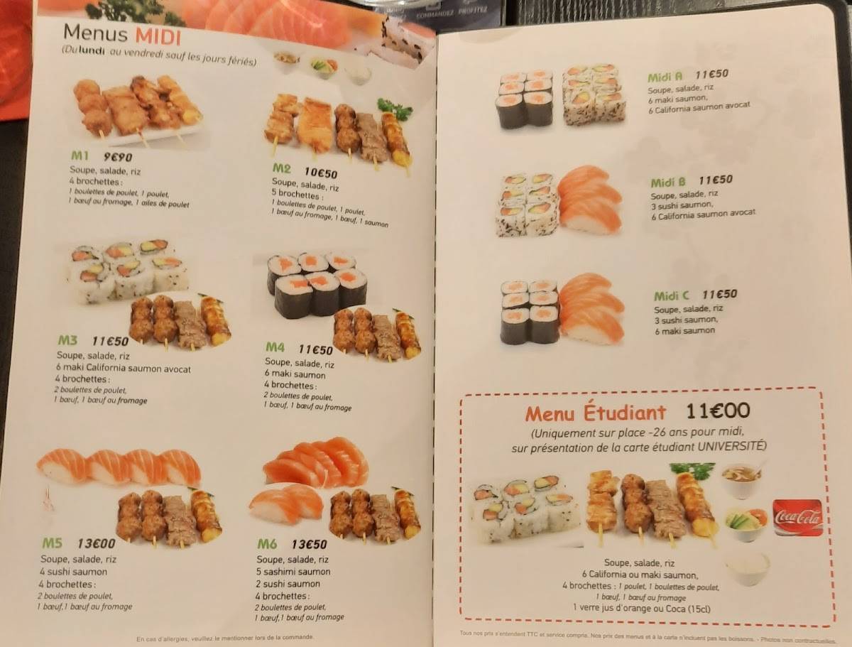 Fuji Sushi menu