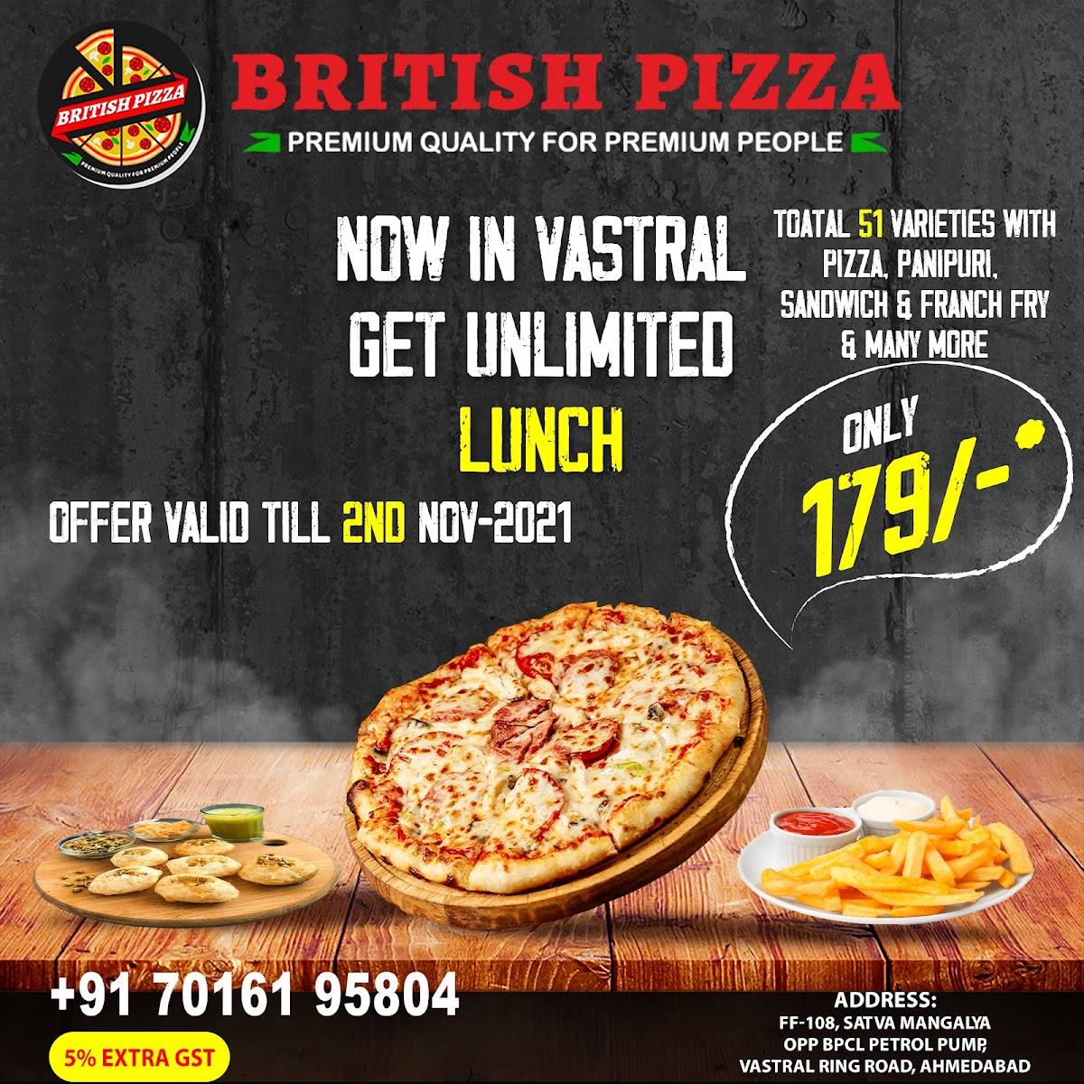 Menu At British Pizza Vastral Ahmedabad