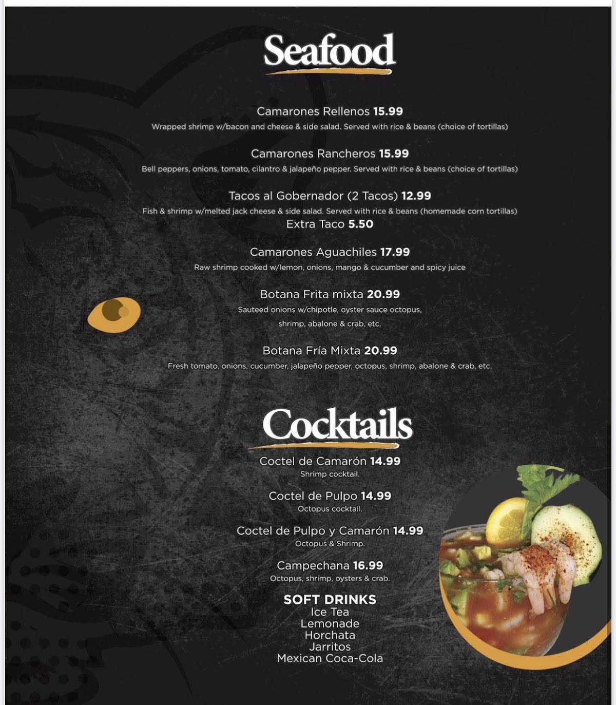 The Safari Restaurant menu
