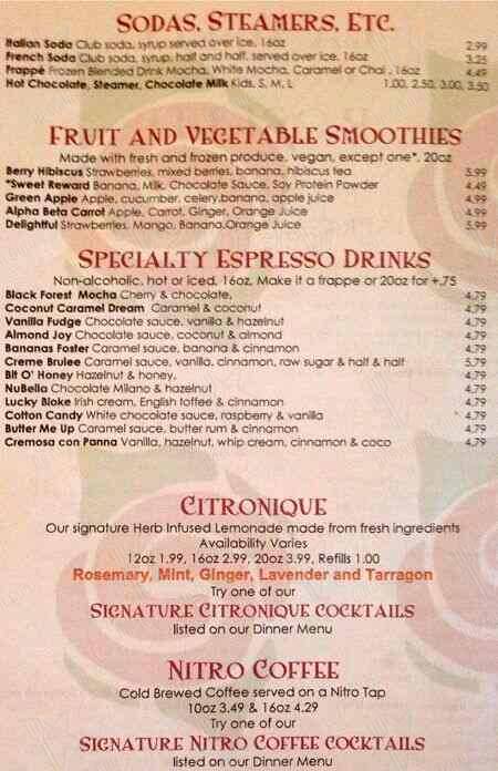 La Belle Rosette Espresso & Wine Bar меню