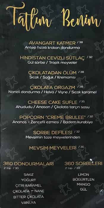 menu at 360 istanbul istanbul tomtom