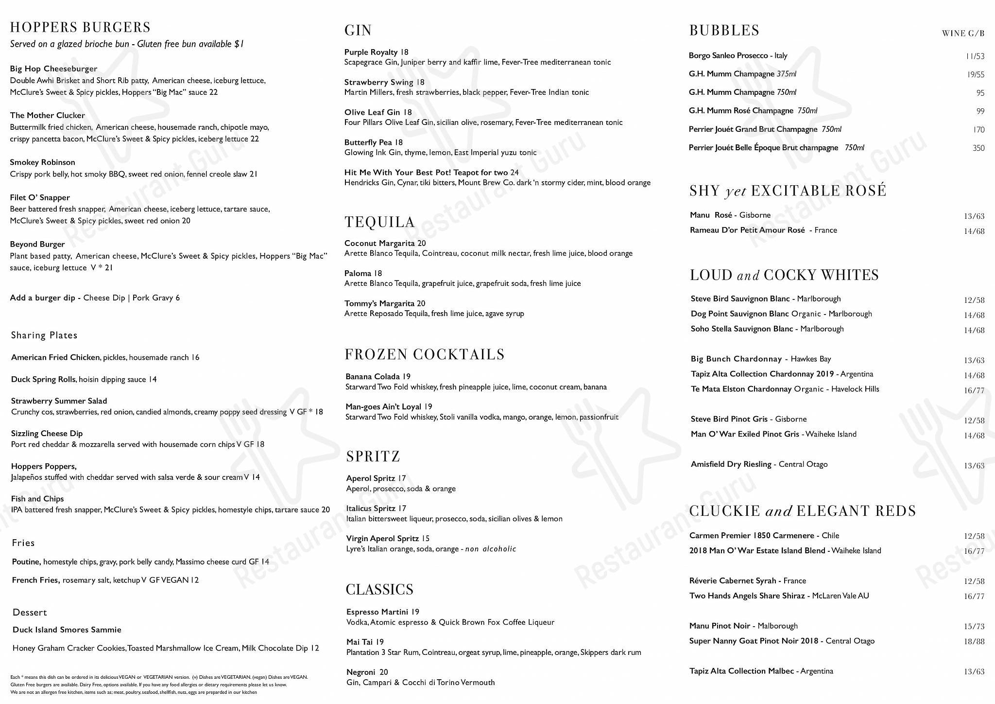 the garden bar and kitchen fredericton menu