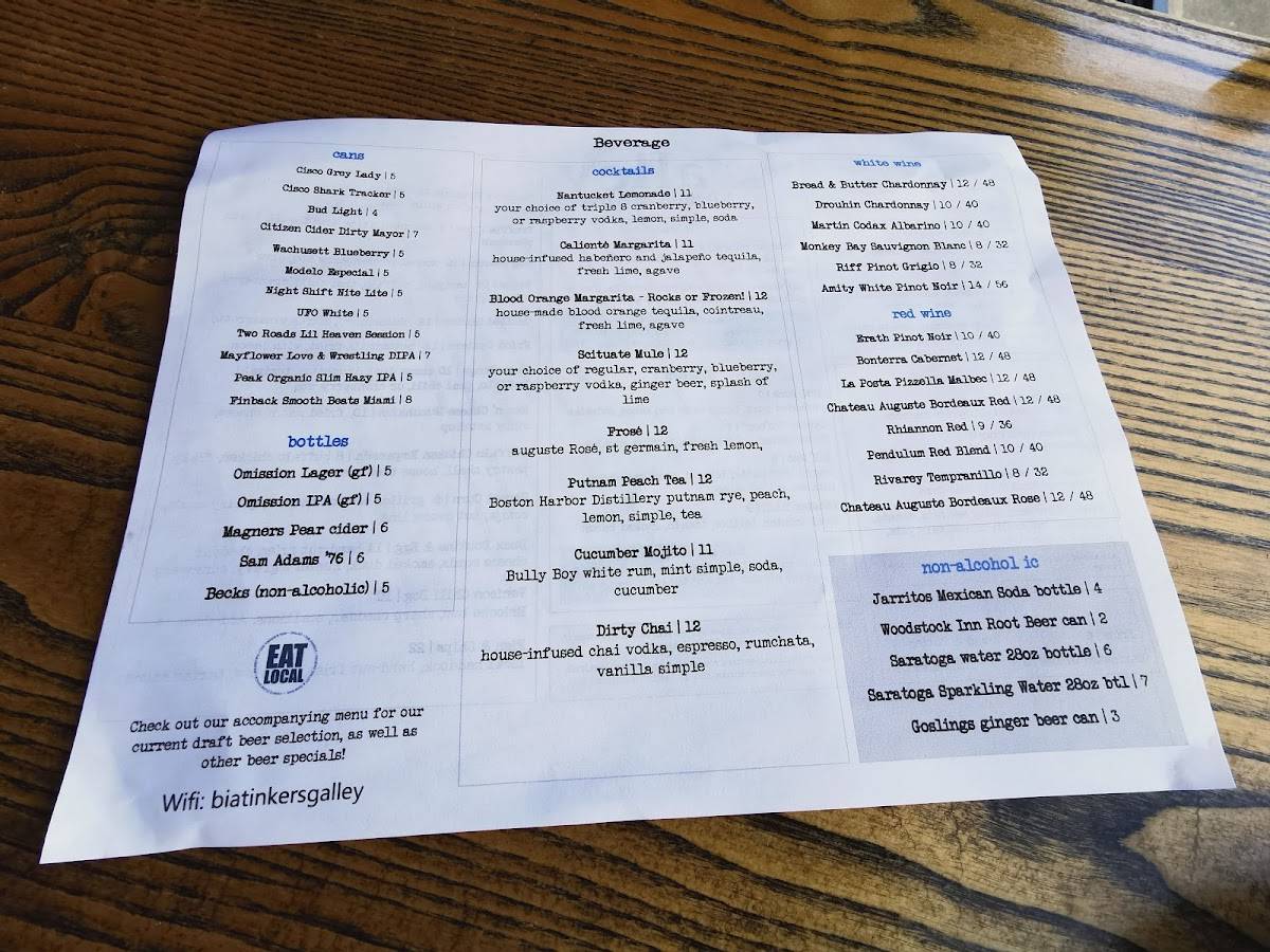 galley kitchen and bar scituate menu