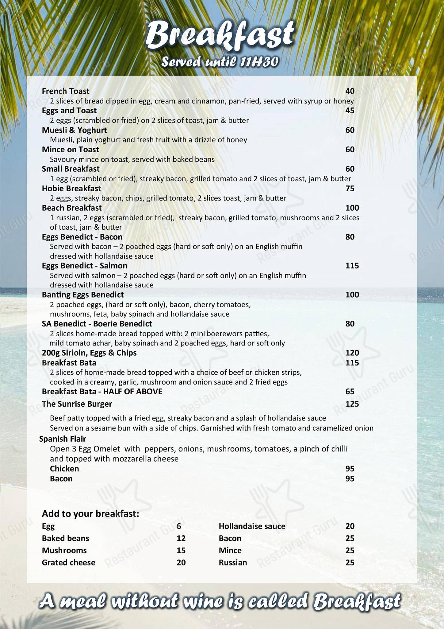 langebaan yacht club menu pdf