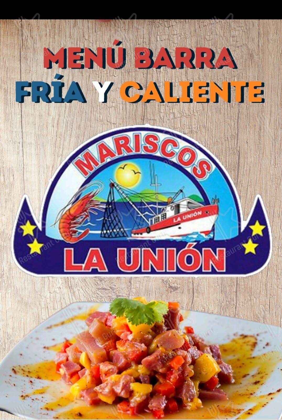 Menu at MARISCOS LA UNION restaurant, Mazatlán