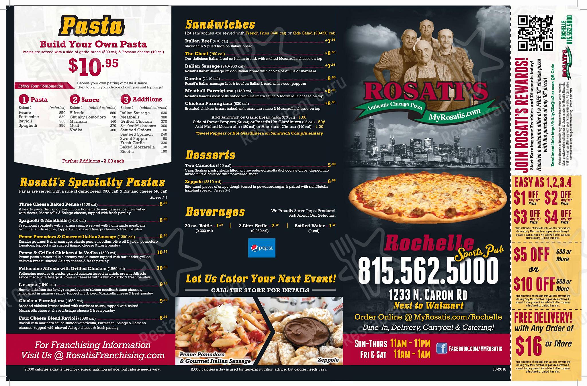 Rosati's pizza pontoon beach menu