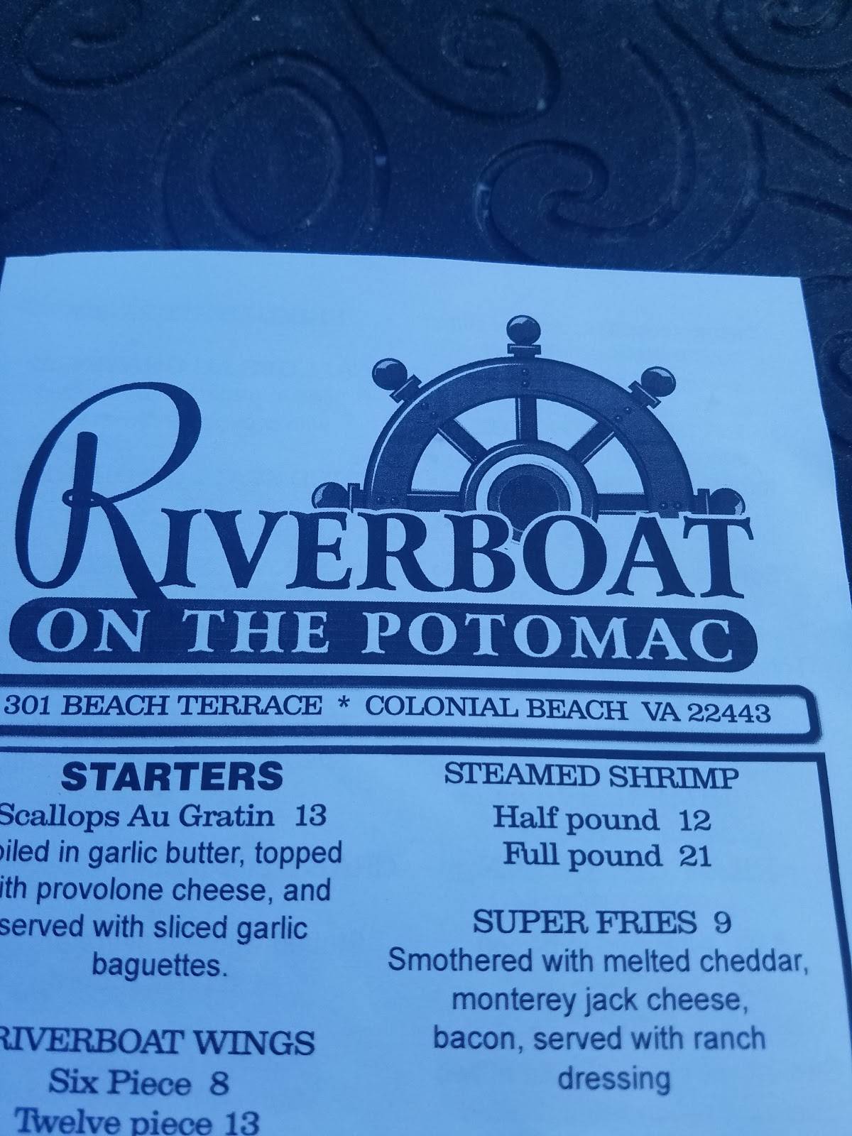 Riverboat on the Potomac menu
