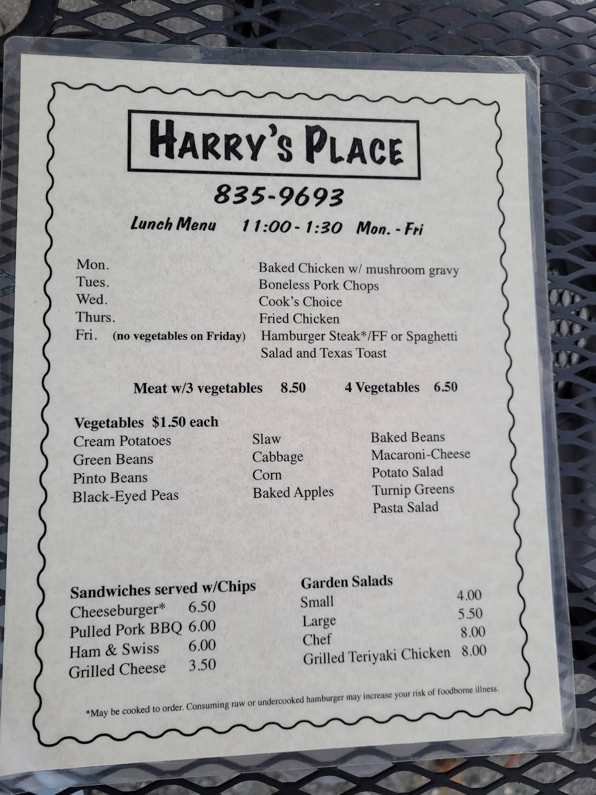 Harrys Place Menu Elkin • Order Harrys Place Delivery Online • Postmates