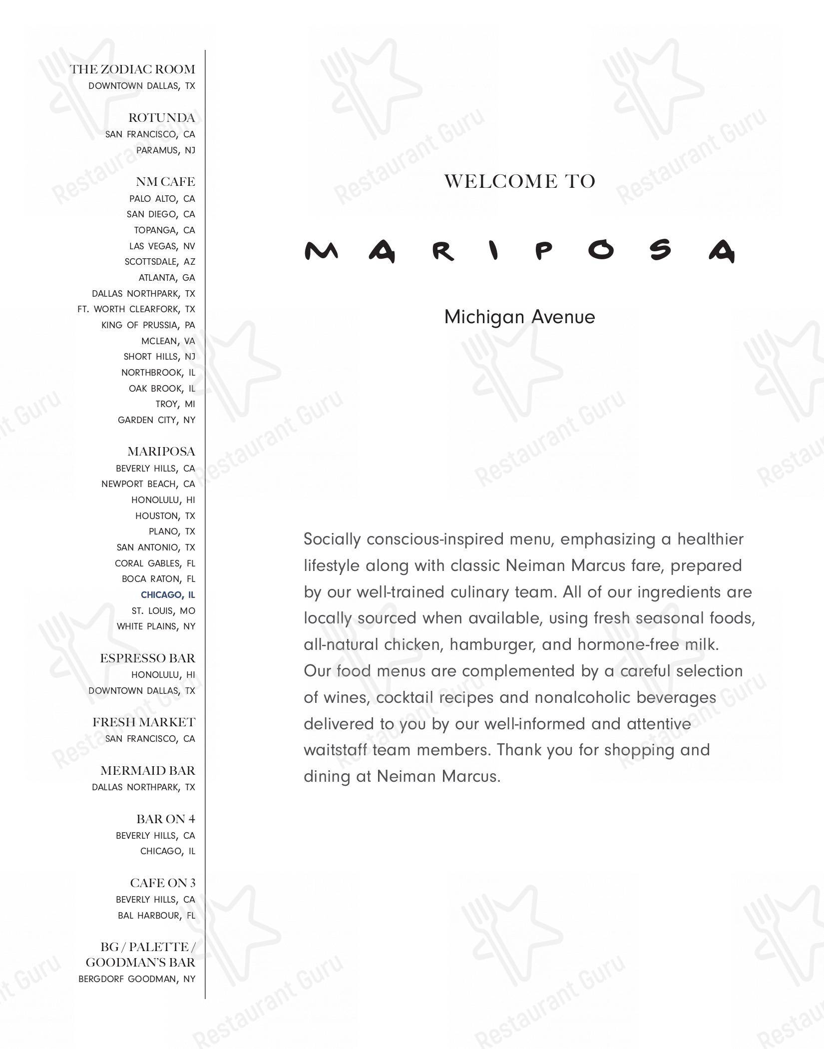 Mariposa at Neiman Marcus - Michigan Avenue Restaurant - Chicago