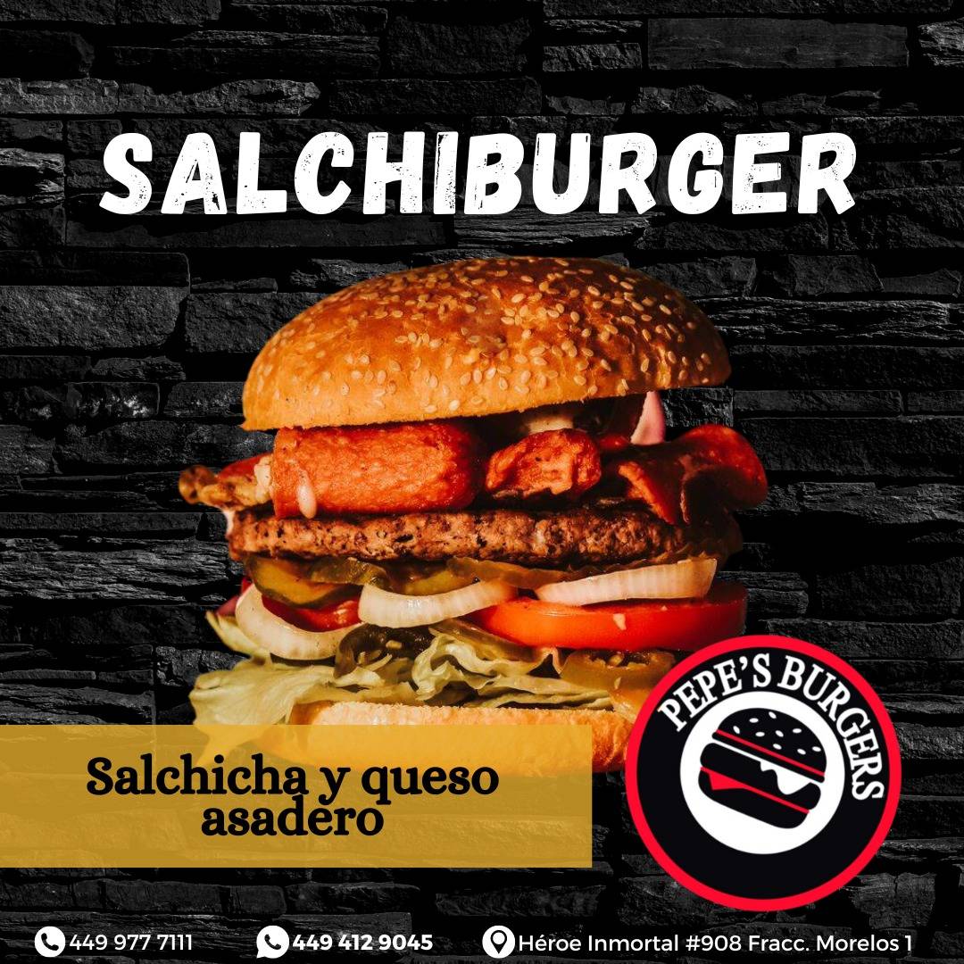 Carta del restaurante Pepe's Burgers, Aguascalientes