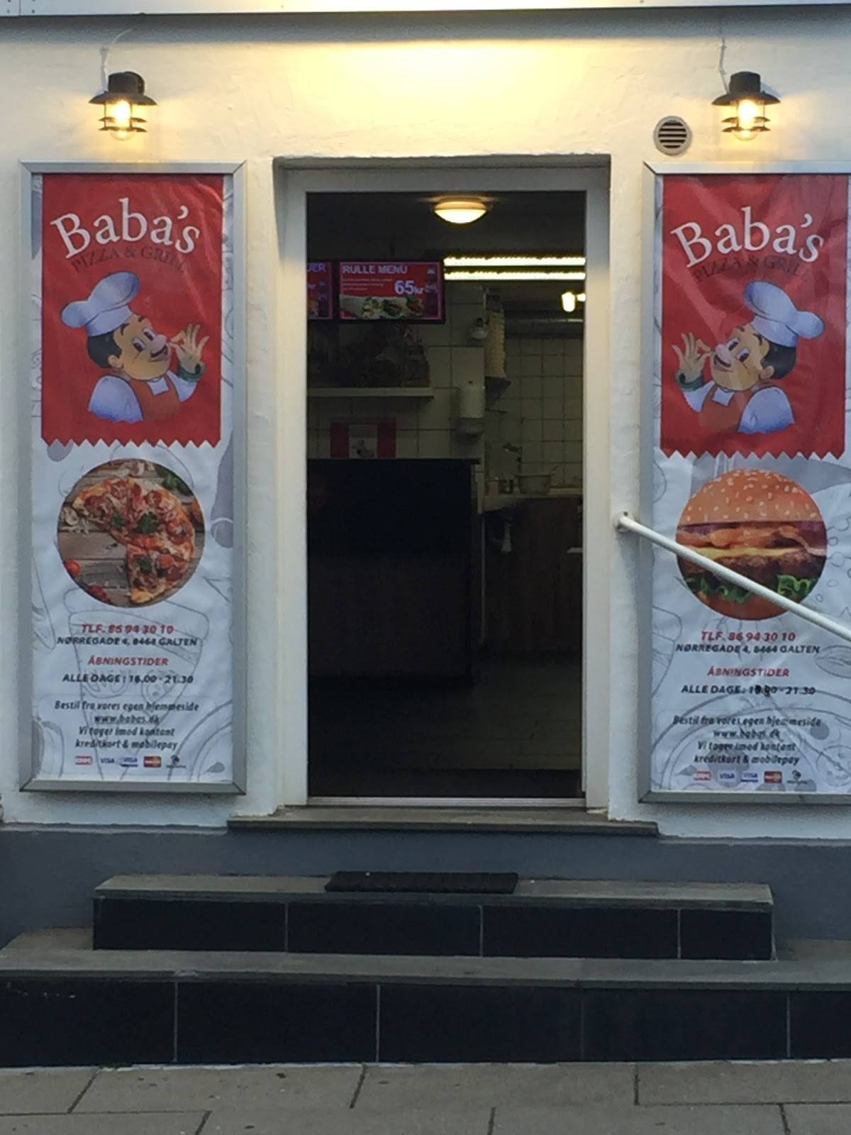 Perth Blackborough uformel ægteskab Menu at Babas Pizza & Grill pizzeria, Galten