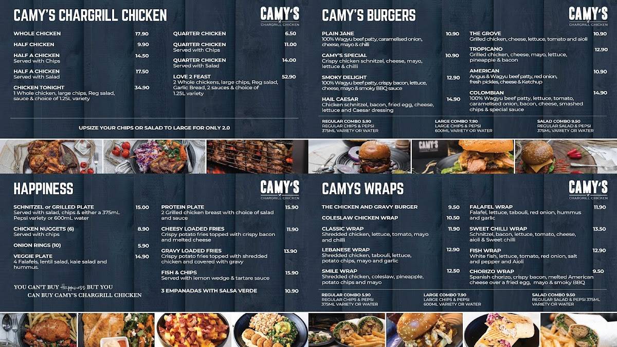 Camy's Chargrill Chicken Menu Takeout in Sydney