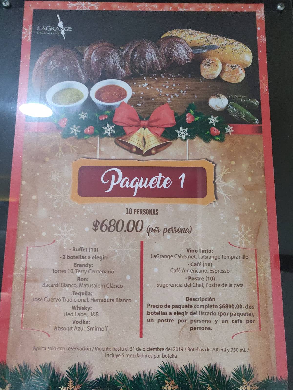 Menu at Lagrange Churrascaría restaurant, Tlalnepantla de Baz, C. Fernando  Montes de Oca 21