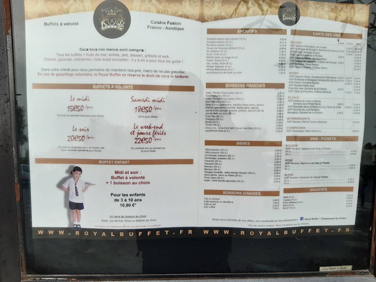 royal buffet tours menu