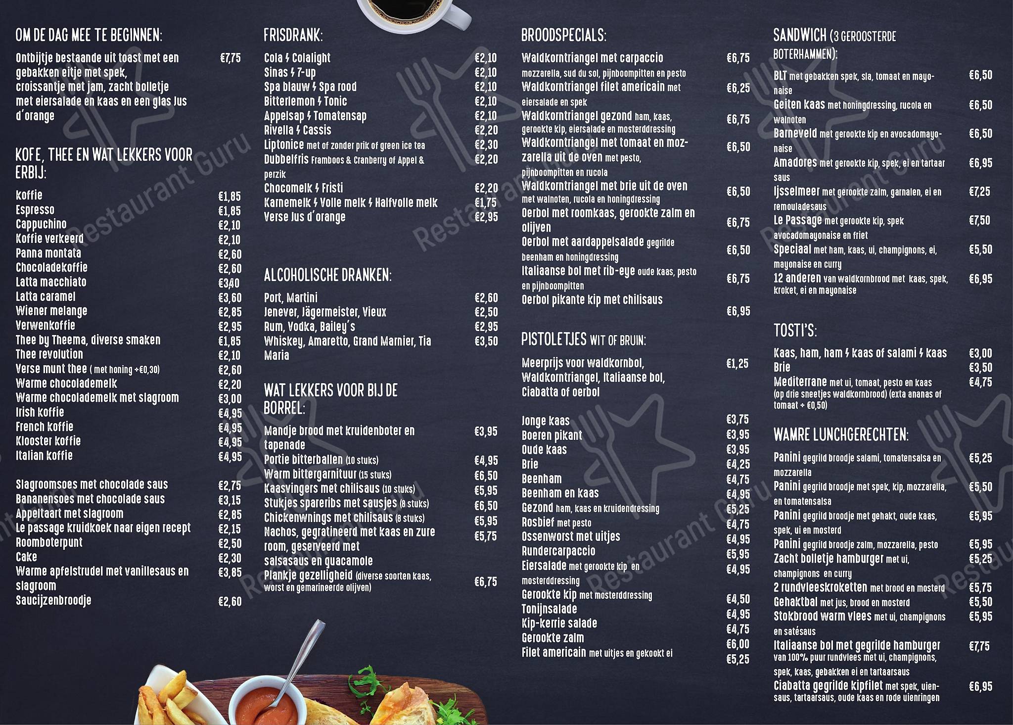 passage irish bar and kitchen menu