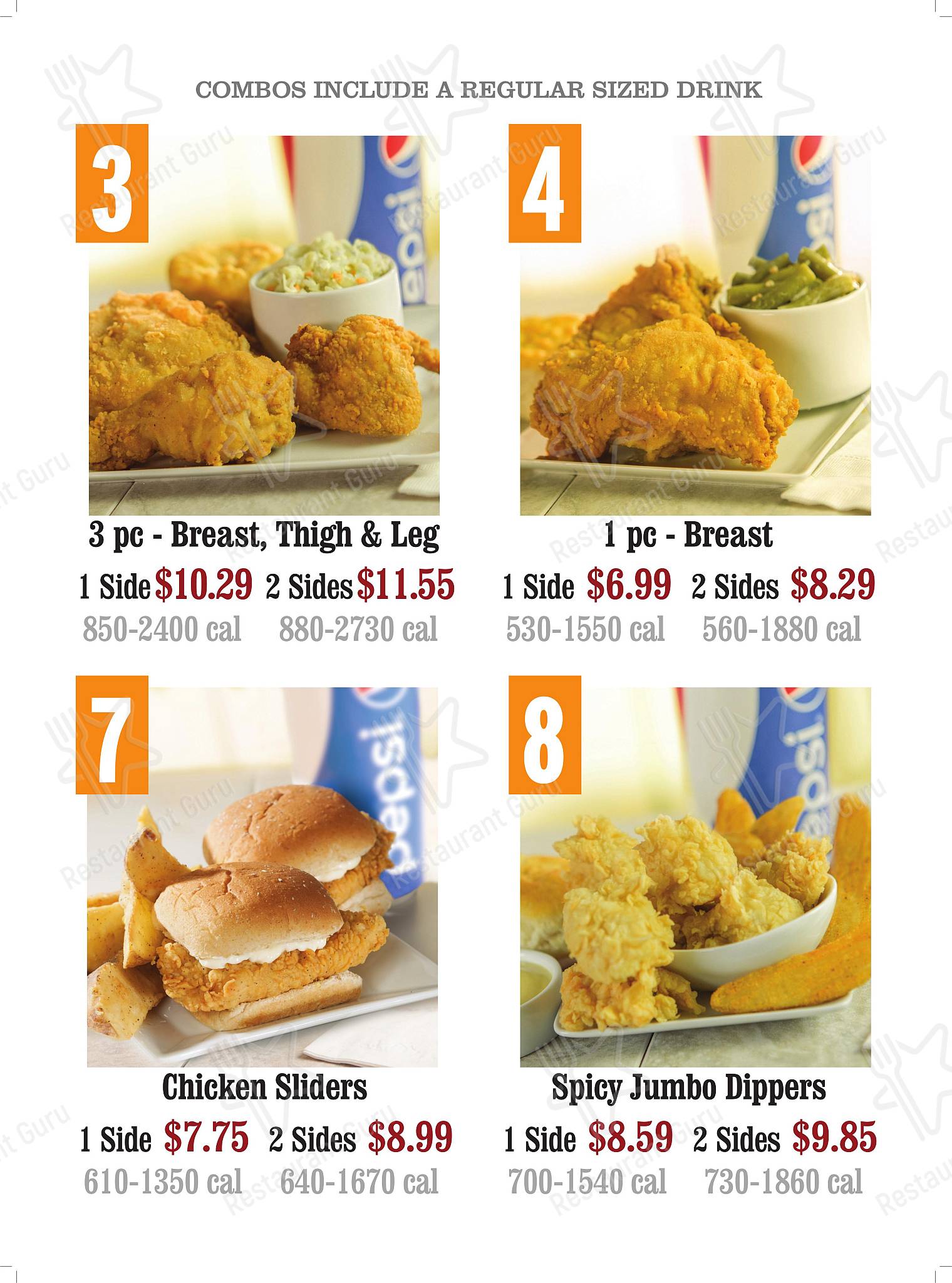 Menu at Lee's Famous Recipe Chicken fast food, Wausau