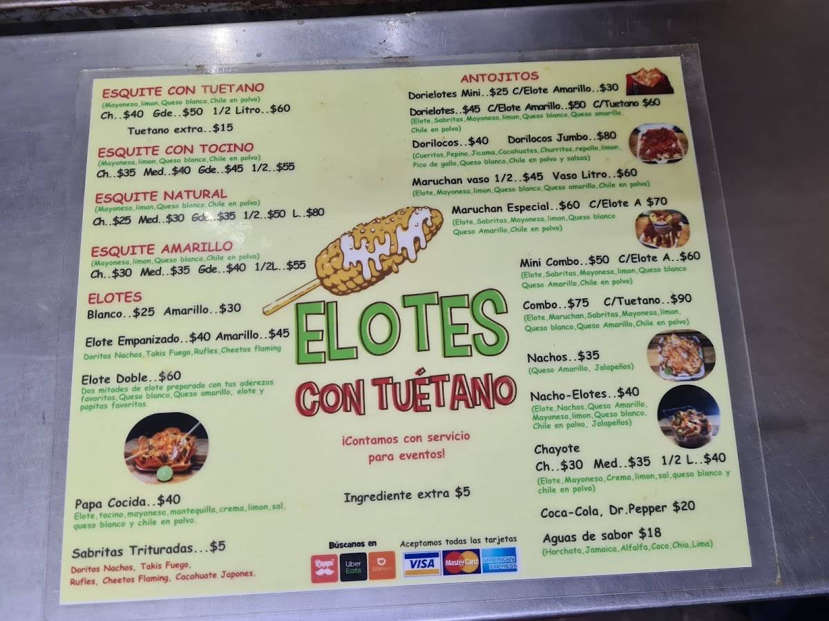 Menu at Elotes Con Tuétano Leon Gto. restaurant, Leon