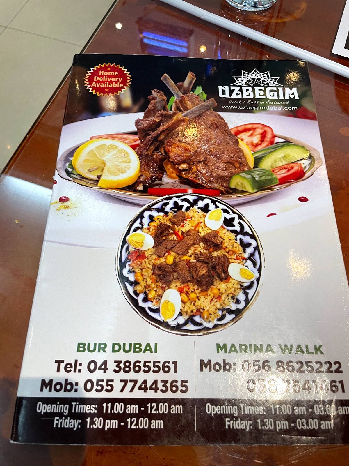 Menu At Uzbegim Restaurant Dubai 95 Al Mina St