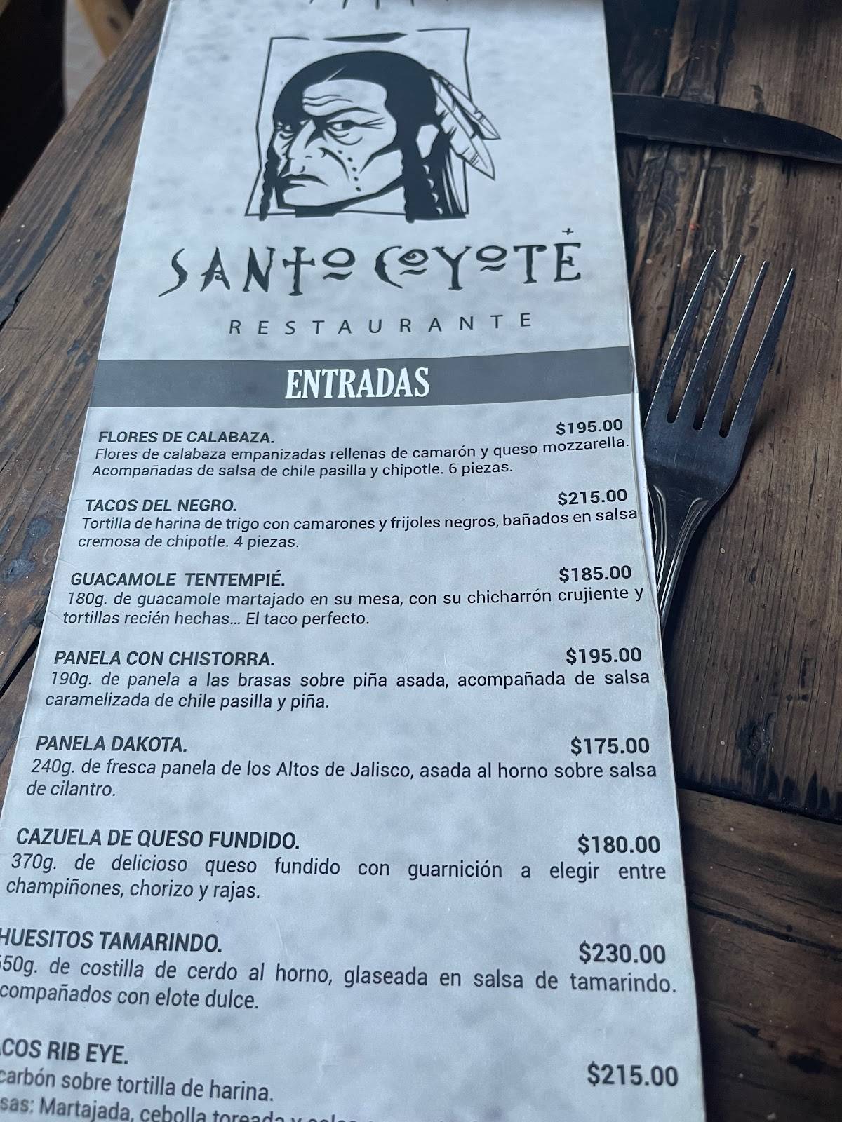 Carta del restaurante Santo Coyote, Guadalajara, Calle Miguel Lerdo del  Tejada 2379