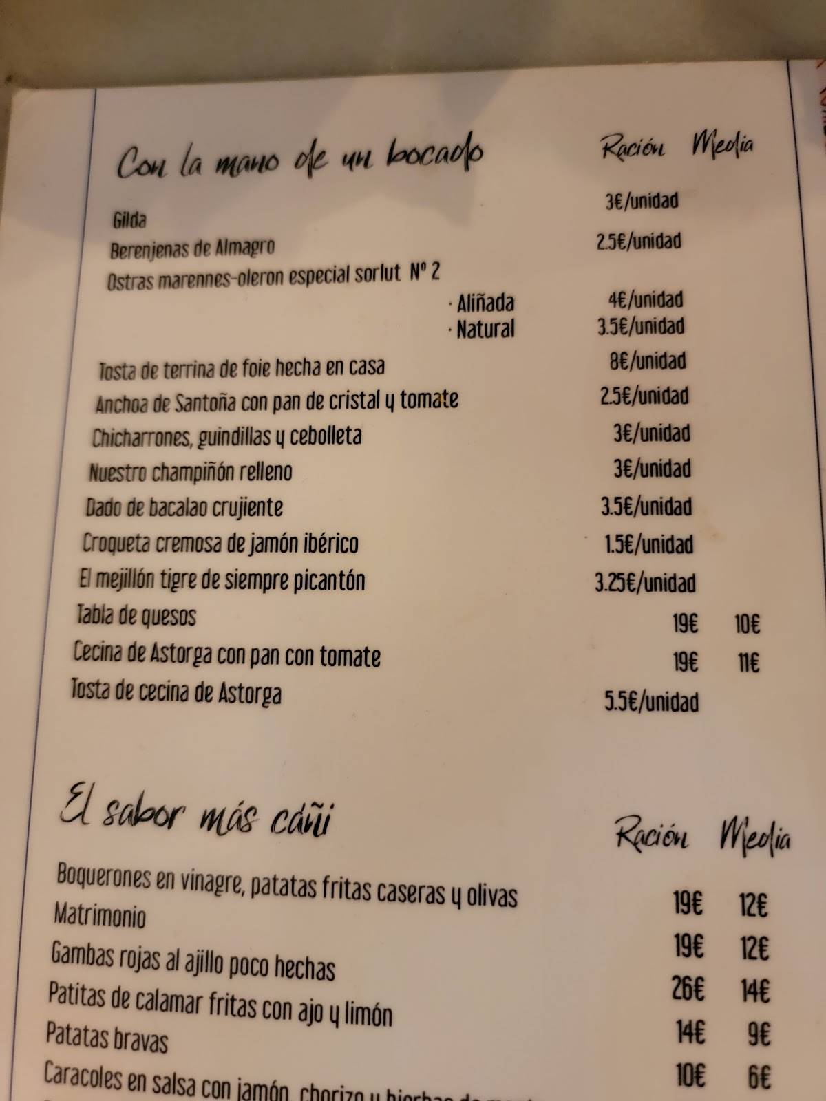 TABERNA DE LA ELISA, Madrid - Centro - Comentários de Restaurantes