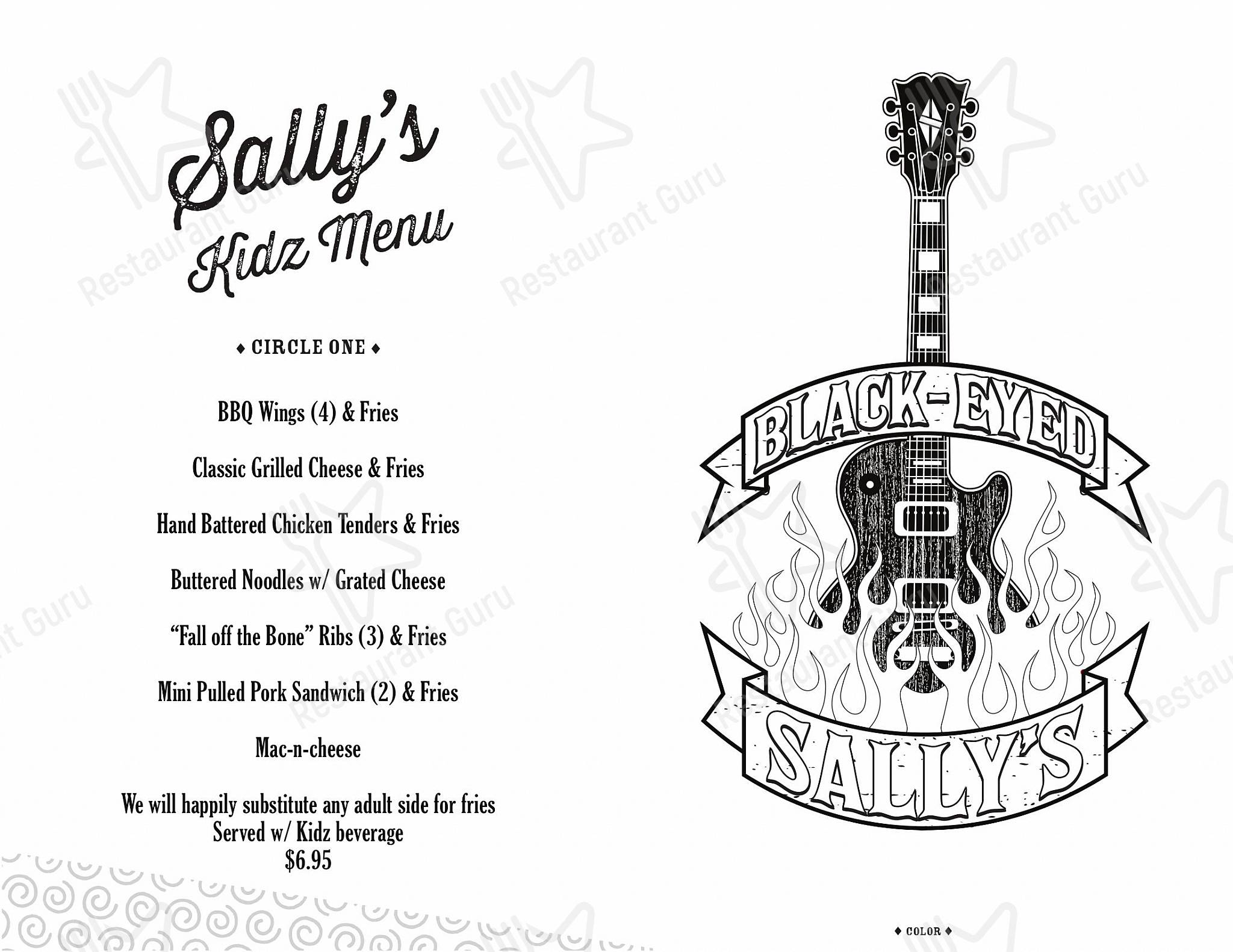 black-eyed sally's southern kitchen and bar menu