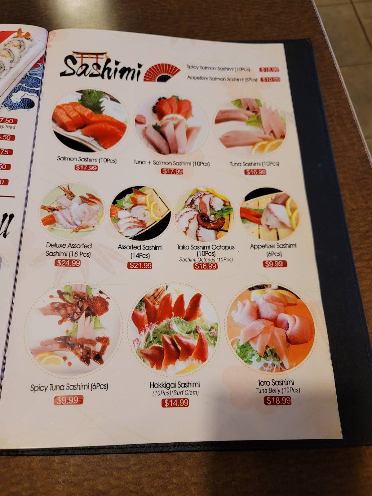 fuji sushi tours menu