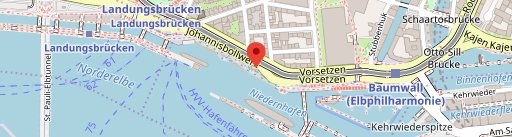 ALEX Hamburg Überseebrücke en el mapa