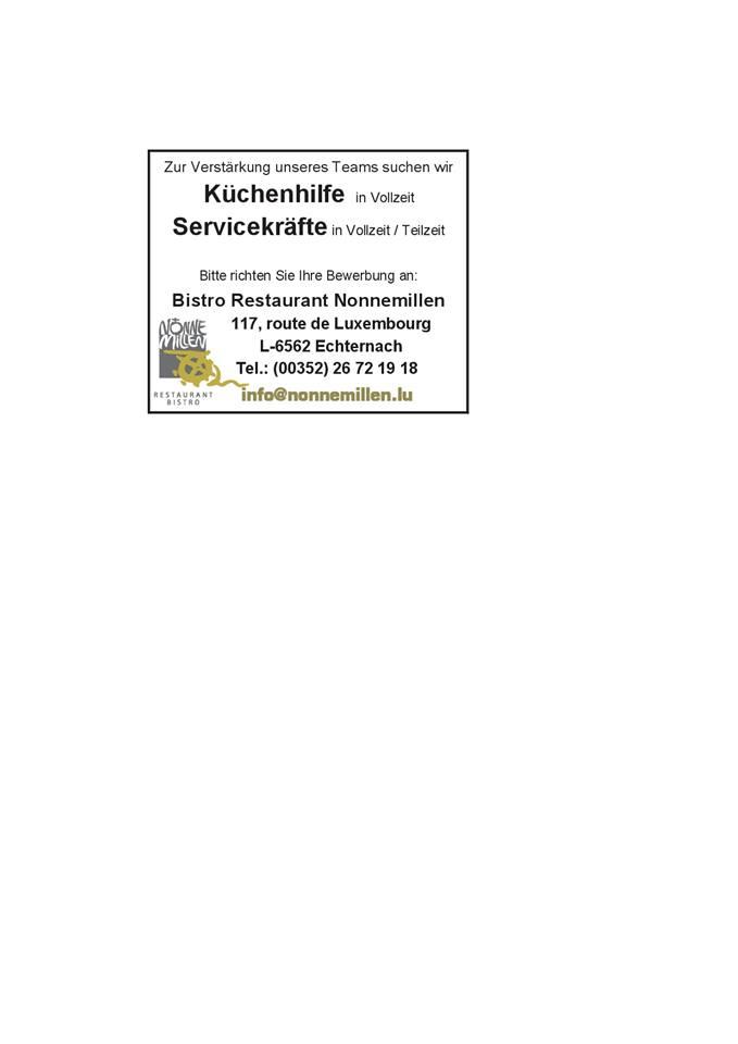 Restaurant Nonnemillen Echternach Restaurant Reviews - Restaurant Bistro Nonnemillen Echternach