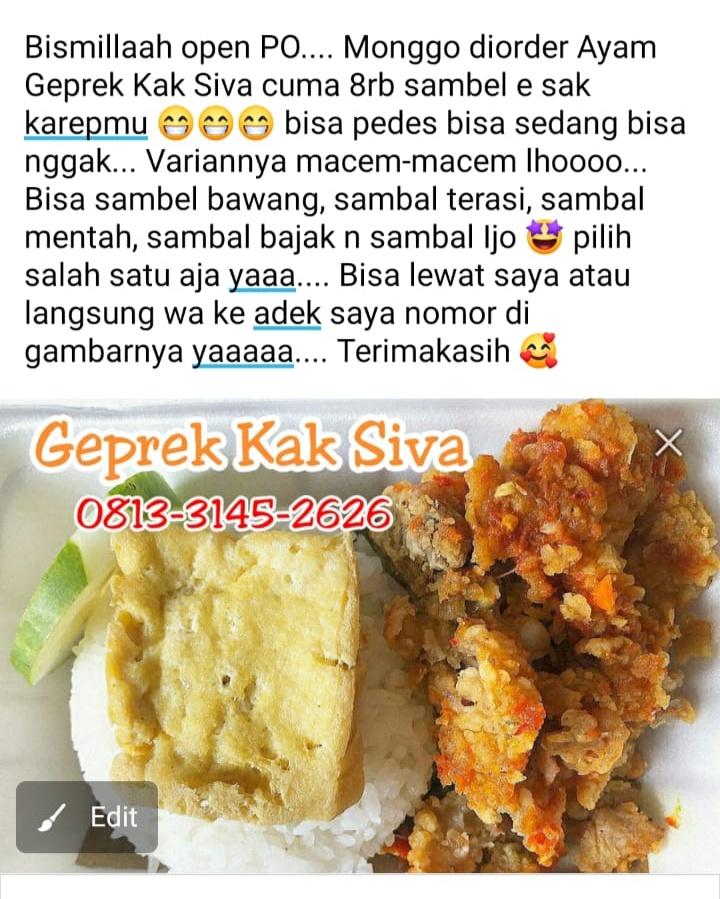 Ayam Geprek Kak Siva Restaurant Malang