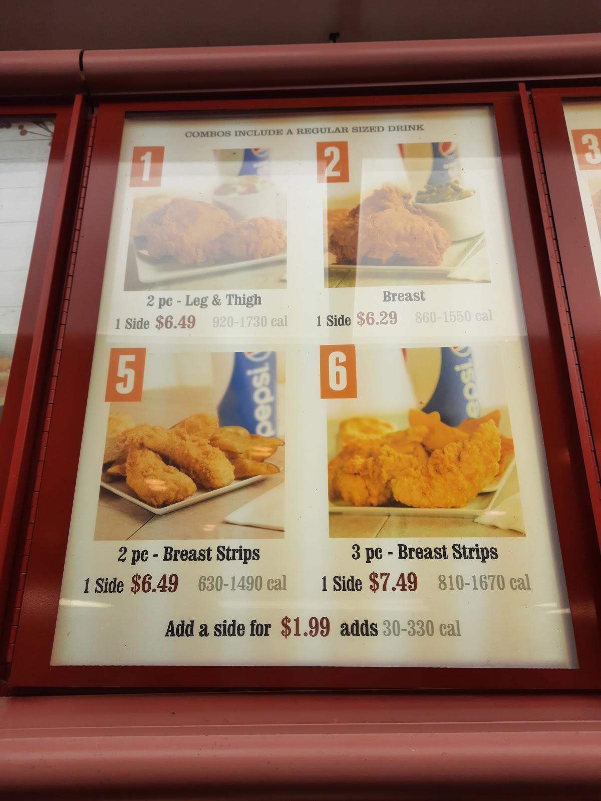 Menu at Lee's Famous Recipe Chicken fast food, Connersville