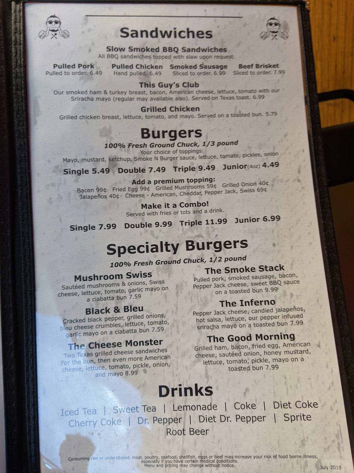 Menu at This Guy's Smoke N Grill restaurant, Searcy