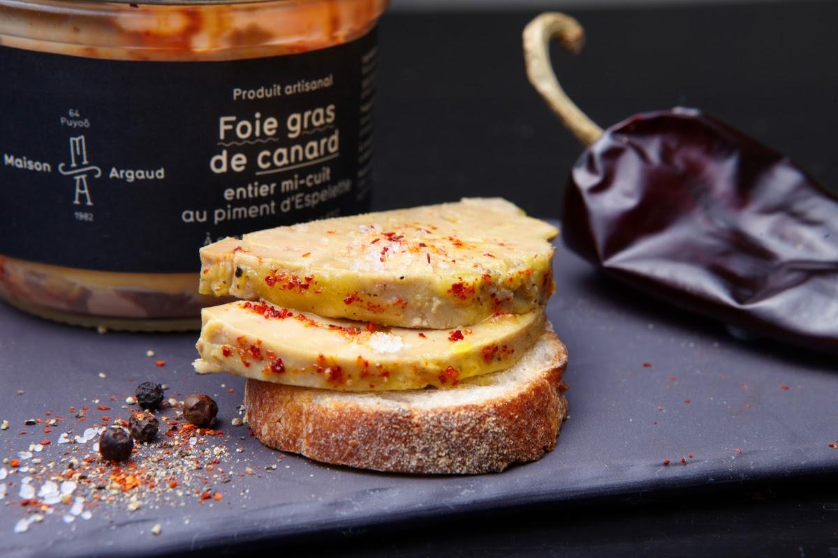 Foie gras de canard entier mi-cuit au piment d'Espelette - Maison Argaud